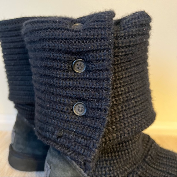 Ugg Classic Cardi Black sweater boots Women’s Sz 7 - Picture 11 of 16